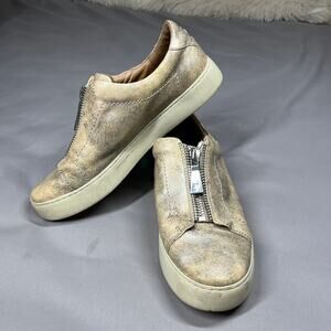 Frye Lena Womens Sneaker Shoe Size 10M Zip Closure Moonlight Leather Low Top